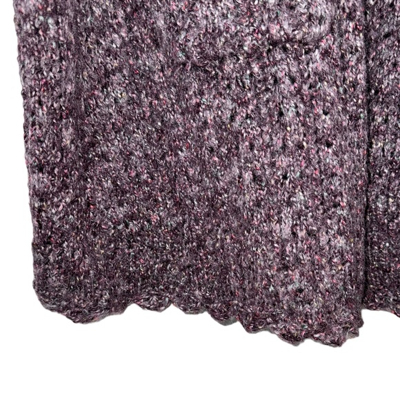 I.e. Women’s Knitted Button Front Pocket Cardigan Scalloped Hem Purple Sz 1X - Picture 5 of 9